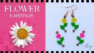 Easy DIY: Dainty Flower Beaded Earrings Tutorial