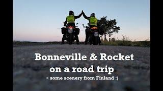 Triumph Bonneville T120 &  Rocket 3R on a road trip