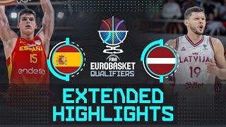 Spain  vs Latvia  | Extended Highlights| FIBA EuroBasket 2025 Qualifiers