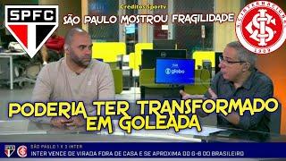 O Internacional poderia ter goleado o São Paulo que mostrou fragiliade e preocupa na libertadores.