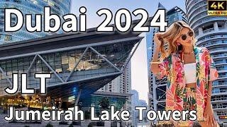 Dubai JLT  Jumeirah Lake Towers Vibrant Lakeside Promenade [ 4K ] Walking Tour