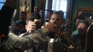 St. Patrick's Day: President Obama Drinks a Beer at Campaign Event 2012