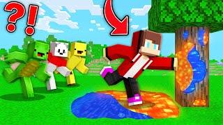 MAIZEN Speedrunner Have LAVA/WATER TOUCH vs Hunters : JJ vs Mikey, Banana Kid Battle in Minecraft!