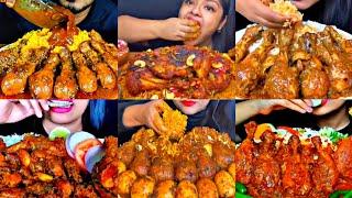 ASMR EATING SPICY CHICKEN CURRY, CHICKEN BIRYANI, MUTTON CURRY | INDIAN FOOD MUKBANG |Foodie India|