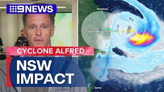 NSW residents told to prepare for moving Tropical Cyclone Alfred | 9 News Australia