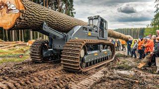 75 Extreme Dangerous Fastest Big Chainsaw Cutting Tree Machines | Monster Stump Removal Excavator