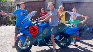 SURPRISING Ninja Daddy with his DREAM BIKE!