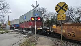 Canadian National 3211 5619 And Kansas City Southern 4583 Leads An Intermodal Train In Waukesha