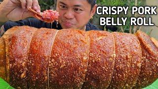 CRISPY PORK BELLY ROLL | OUTDOOR COOKING | MUKBANG PHILIPPINES