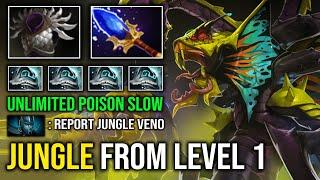 HOW TO JUNGLE VENOMANCER FROM LEVEL 1 with Blade Mail Shiva's Guard Unlimited Poison Slow Dota 2