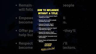 How to influence without a title #psychologyfacts #motivation #psychtricks #facts #mindmatters