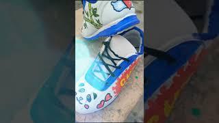 make cute custom shoes by Moni art & Diy #tricks #life_hacks #shorts