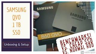 [Unboxing & Setup] - Samsung 860 QVO 1 TB SSD /w Benchmarks vs Cheaper SSD and HDD! [ASMR]