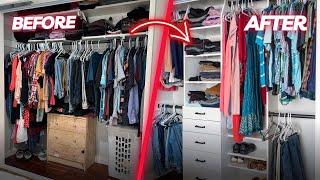 DIY Custom Closet With Drawers | Reach-in Closet Organizer Using 2 Power Tools