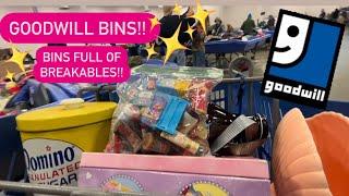 Let’s Go TO Goodwill Bins!! At Portland Bins & FULL of Breakables! Thrift With Me! 80 Cents/Pound!