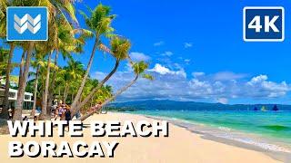 [4K]️MOST POPULAR BEACH IN PHILIPPINES : White Beach in Boracay Island Full Walking Tour