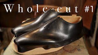 Subtitled｜1 piece of leather # 1 ｜ Sew a whole-cut ｜ Three-dimensional cutting | shoes making