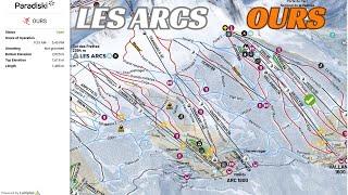 Les Arcs skiing red piste Ours & the perfect blue piste Foret!