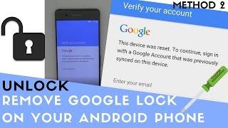 Remove and UNLOCK GOOGLE account password on Android phone - Method 2 - CrocFIX