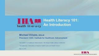 Health Literacy 101 - An Introduction