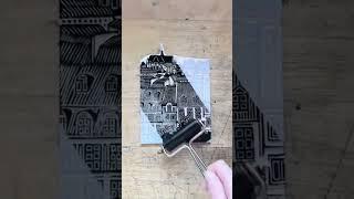 The process of creating an image using black ink #shorts
