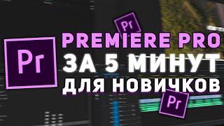 Premiere Pro 2020 | ОСНОВЫ ДЛЯ НОВИЧКОВ ЗА 5 МИНУТ! | Adobe Premiere Pro #1