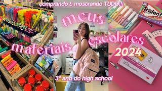 MEU MATERIAL ESCOLAR DE 2024  | comprando & mostrando TUDO!!