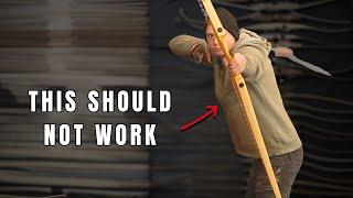 SHOCKING DIY 3-piece all-wood-bow. "NO FIBERGLASS!"