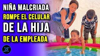 Niñ4 malcriada rompe el celular de la hija de la empleada y le dan una gran lección