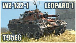 WZ-132-1, Leopard 1 & T95E6 • WoT Blitz Gameplay