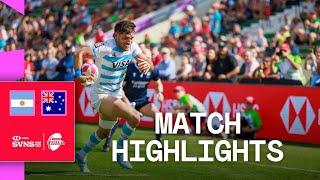 Strong Argentinian attack | Argentina v Australia | HSBC SVNS Dubai 2024 | Men's Match Highlights