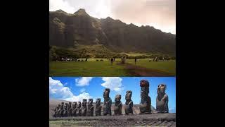 A 10-foot-tall, 5-ton moai replica "walks" as three teams maneuver strong ropes