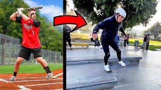 TEACHING A BASEBALL PLAYER HOW TO SKATEBOARD (DAY 8)