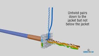 ConnecTec Cat Termination - 3D Animation - Cat6A F/UTP (shielded)