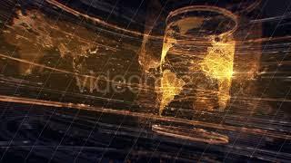 Golden Network Earth Map Looped Animated Video Background