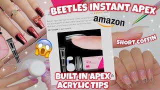 TRYING BEETLES SHORT COFFIN TIPEX INSTANT APEX SCULPTED ACRYLIC FULL COVER NAIL TIPS & GLUE GEL KIT