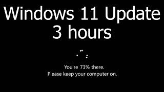 Windows 11 Update Screen 3 hours REAL COUNT in 4K UHD !