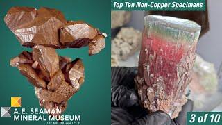 Top Ten Non-Copper Specimens from the A.E. Seaman Mineral Museum - 3 of 10 - Green Cap Tourmaline