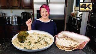 GUISADO DE RAJAS CON QUESO MEXICAN STYLE ROASTED POBLANOS WITH A CHEESY CREAMY SAUCE AND TACOS