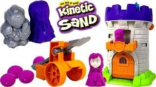 KINETIC SAND MAGIC MOLDING TOWER WITH CATAPAULT & MOLDS OF PRINCESS KNIGHT TREASURE DRAGON -UNBOXING