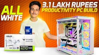 ALL WHITE EDITING PC BUILD | 2.5 LAKH RUPEES PC BUILD | i9 14900k +  RTX  4070 TI  SUPER