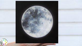 Easy Acrylic Painting Tutorial | How to Paint a Realistic Moon