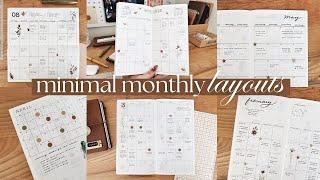 12 Minimal Monthly Layout Ideas (for diy planners & bullet journaling)