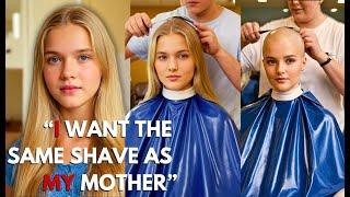 Daughter Gets Same Headshave As Mother - Haircut Stories