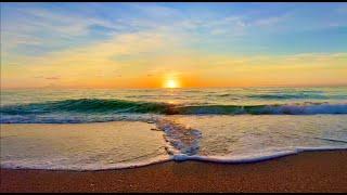 Rare 4K Coastal Serenity: 7 Hours Soothing Ocean Waves Greeting Sunrise | Calm Beach Sounds