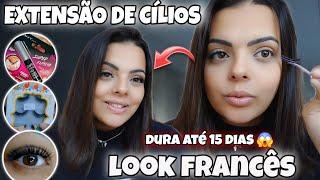 Como fazer extensão de cilios sozinha em casa  Durabilidade até 15 dias... LOOK FRANCÊS 