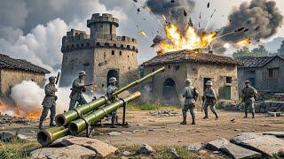 2024 action movie: Japs build a gun turret, but Eighth Route destroys it with homemade flying cannon