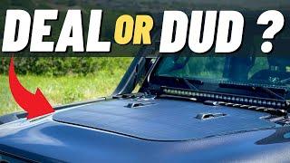 SOLAR POWER Hood Solar Panel REVIEW - Cascadia 4x4 VSS System - JL Jeep JT Gladiator