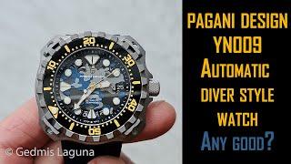 Pagani Design YN009 automatic diver watch review NH35+sapphire+200mWR  #paganidesign  #gedmislaguna
