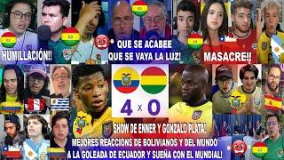 MEJORES REACCIONES DE BOLIVIANOS Y DEL MUNDO AL ECUADOR 4-0 BOLIVIA - SHOW DE ENNER Y GONZALO PLATA